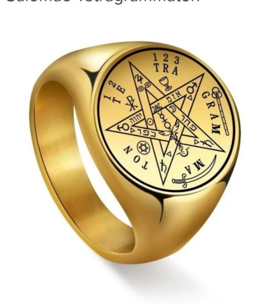 Anel De São Salomão Tetragrammaton Proteção e Sorte